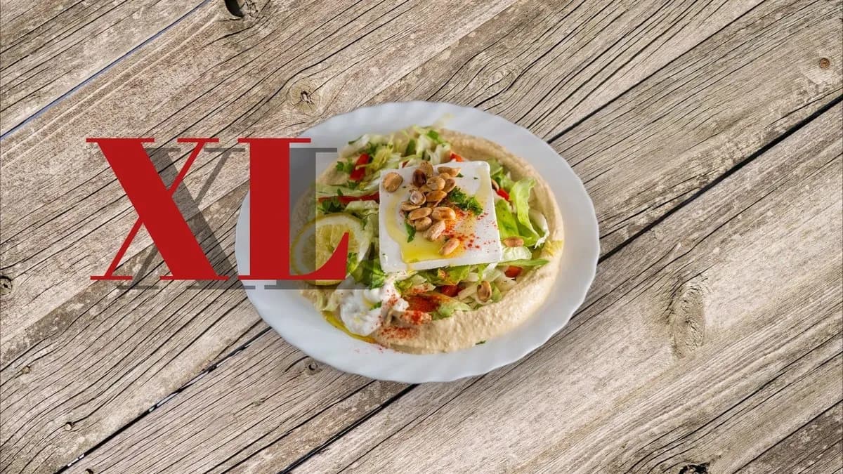 XL Feta sajtos spenótos hummusztál, görög pitával