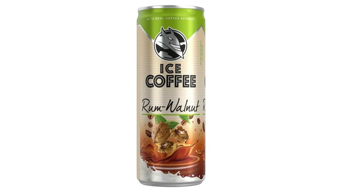 HELL Ice Coffee Rum-Walnut rumosdió ízű UHT alkoholmentes ital tejjel és kávékivonattal 250 ml