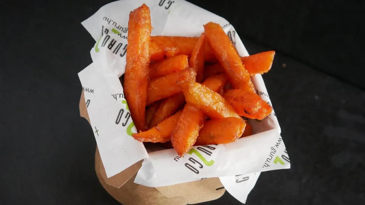 Sült édesburgonya hasábok