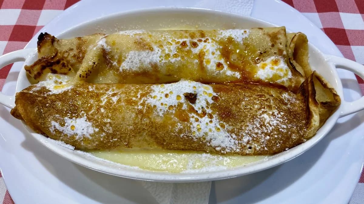 Vaníliakrémes sült palacsinta, túróval töltött