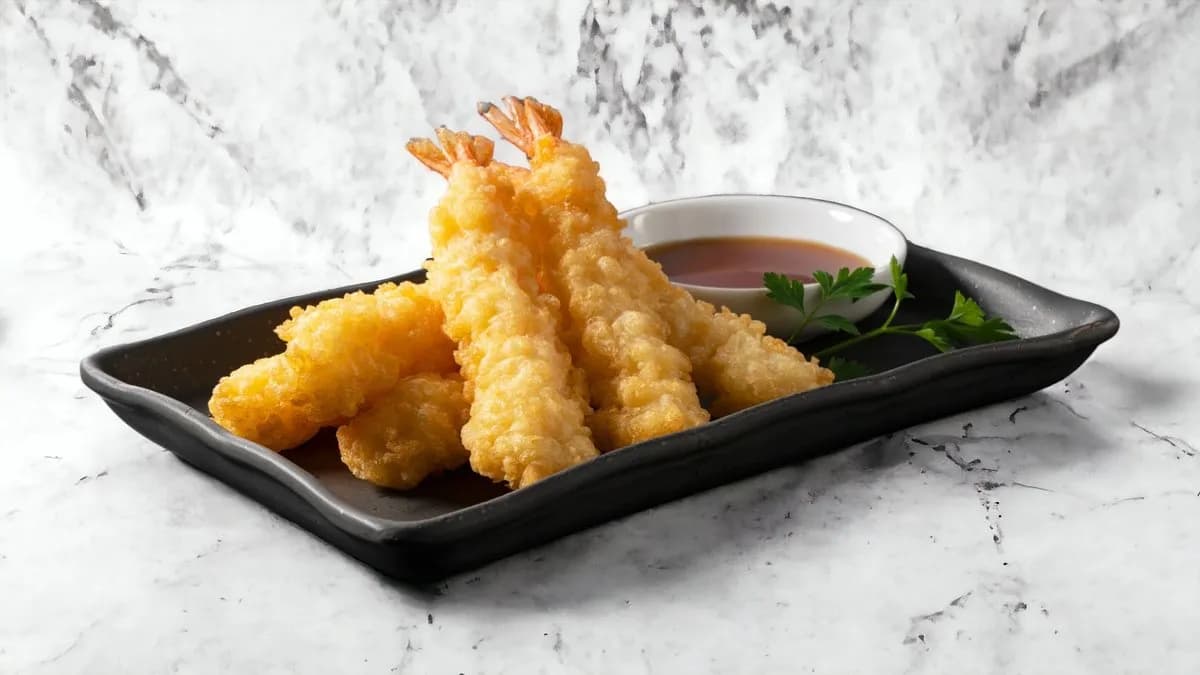 8. Tempura garnélarák - Tôm chiên giòn. - A kép illusztráció