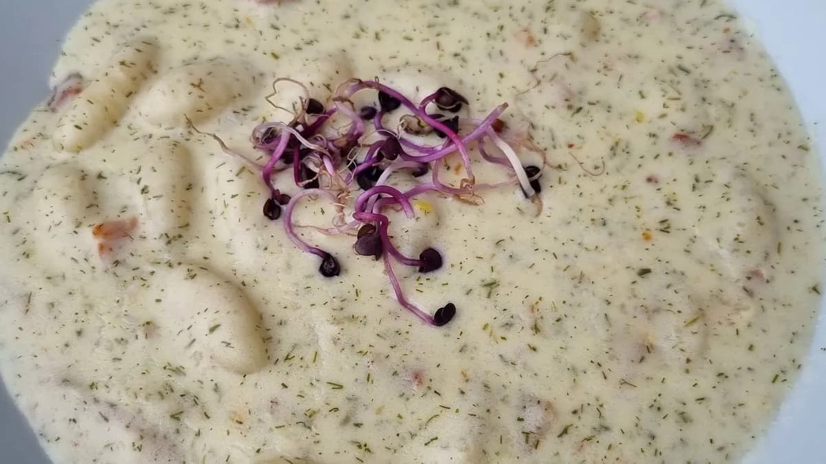 Gnocchi kapros - juhtúrós (bacon, csirkemell, juhtúró, kapor, tejszín)