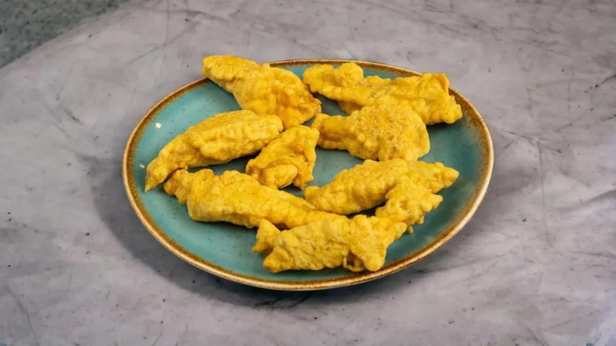 15. Prawn pakora (Enyhén csípős garnélarák falatok csicseriborsó bundában)