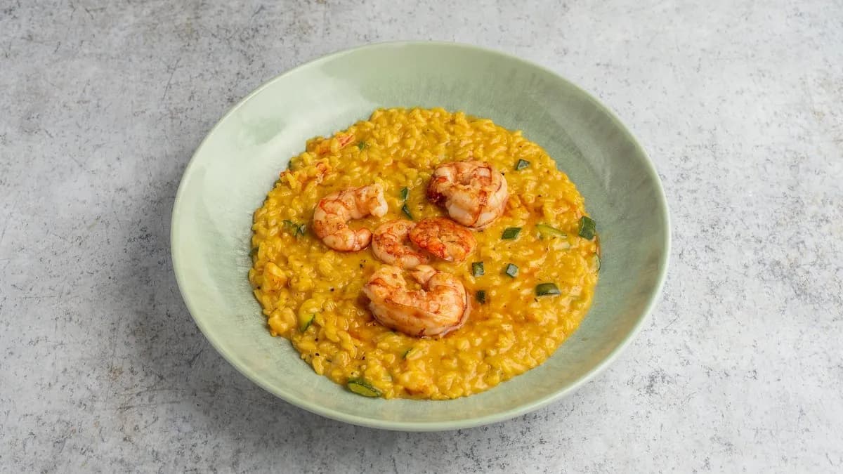 Risotto Zafferano Gamberi e Zucchine