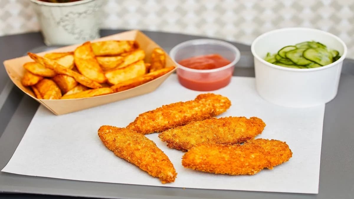 Rántott csirkemell csíkok