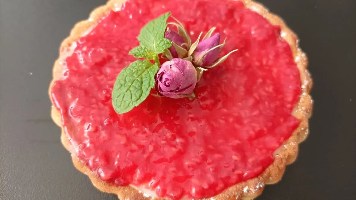 Fehércsokoládés málnás pite