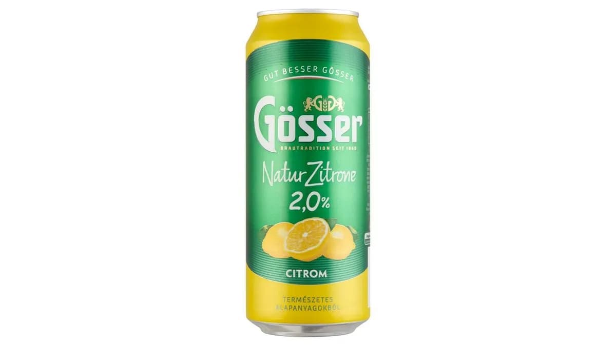 Gösser Natur Zitrone citromos sörital 2% 0,5 l doboz