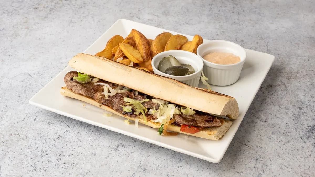 Big juicy steak szendvics