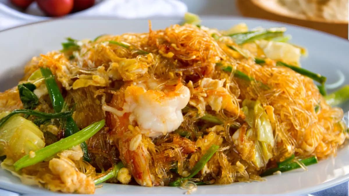 Átlátszó pirított üvegtészta Tenger gyümölcsei