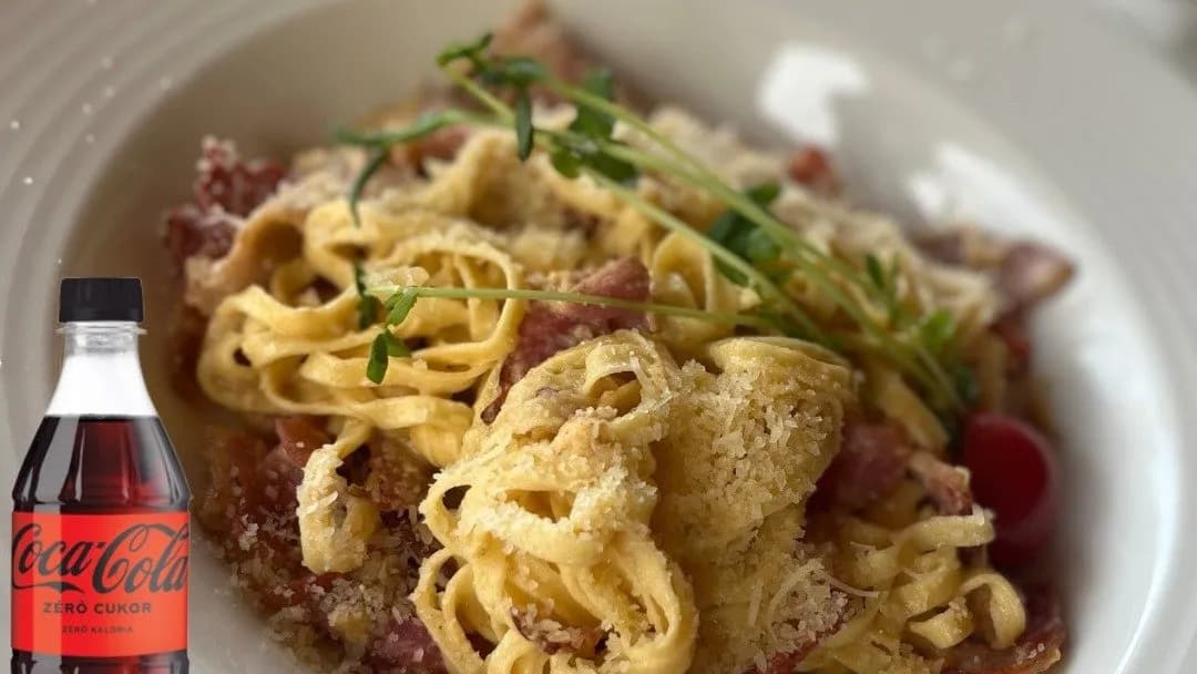 Fettuccine carbonara + Coca Cola 0,33l dobozos