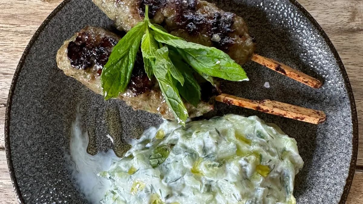 Bárány nyárs, tzatziki