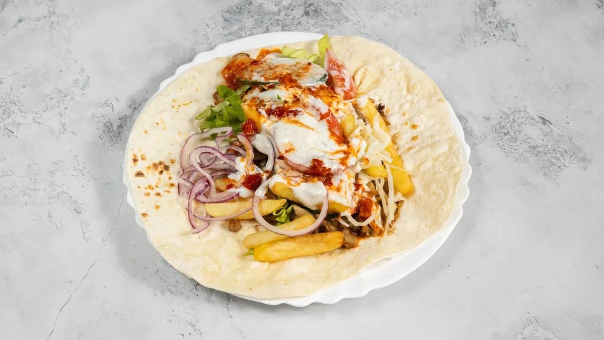 Gyros tortillában menü