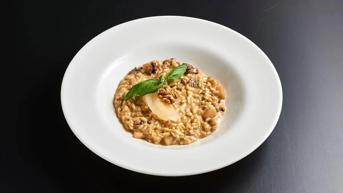 Risotto con pere, noce e gorgonzola