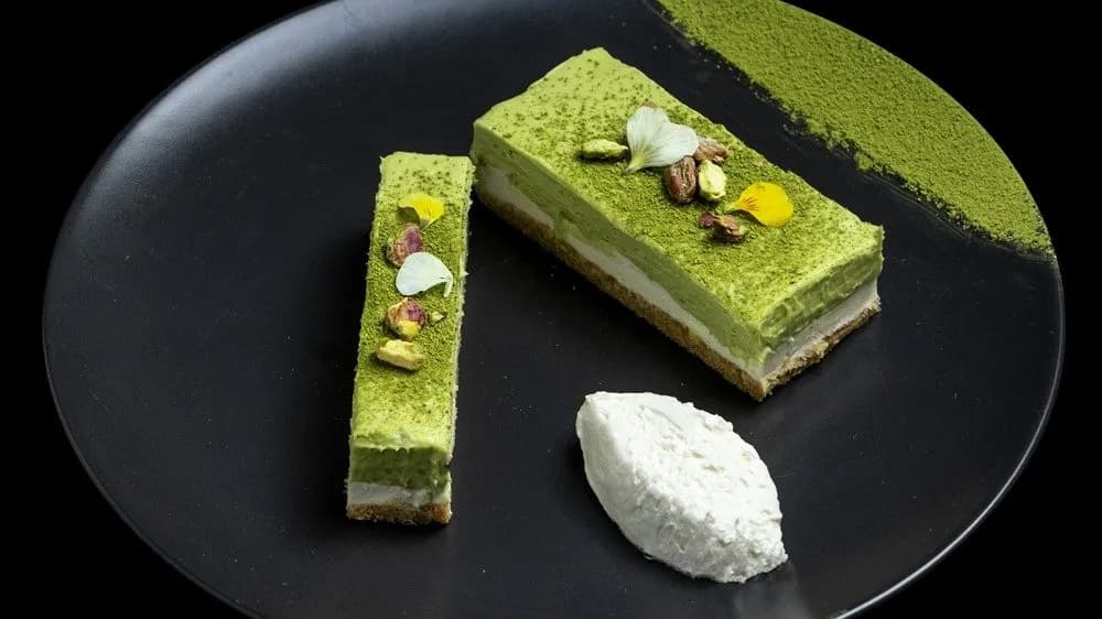 Matcha teás sajttorta