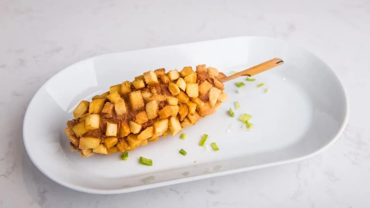Koreai Corn Dog Burgonya Virsli