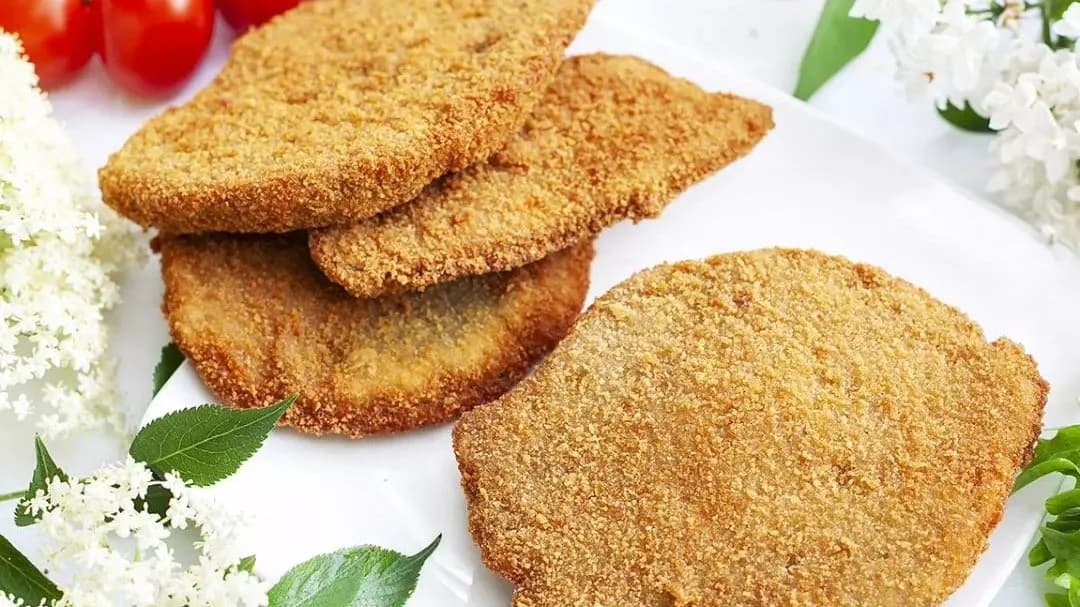 Rántottszejtán-tál