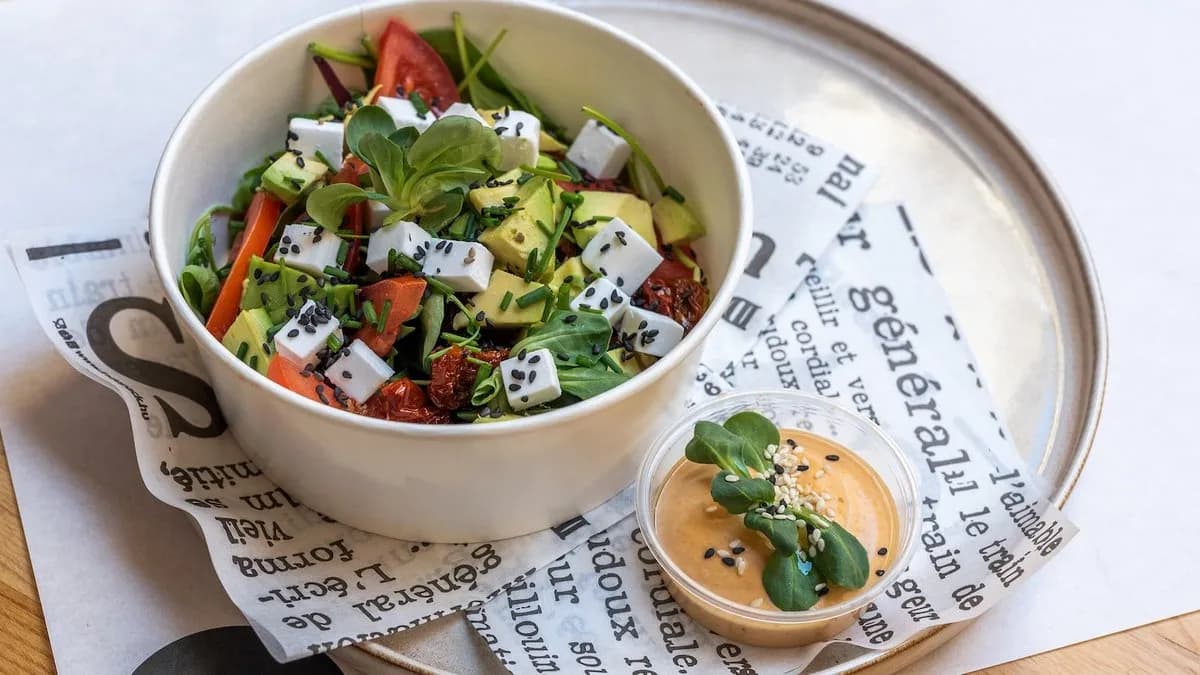 Vegan Feta Avocado Salad
