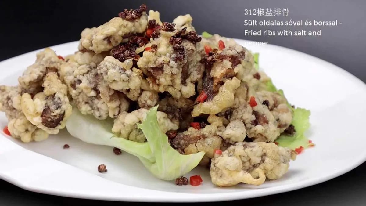 312 Sült oldalas sóval és borssal 椒盐排骨