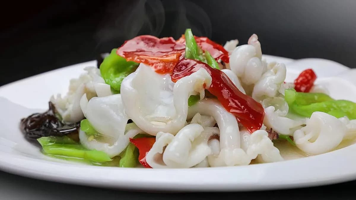 608 Pirított tintahal 爆炒目鱼