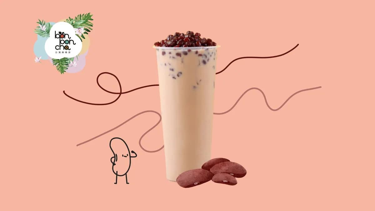 Red bean milk tea