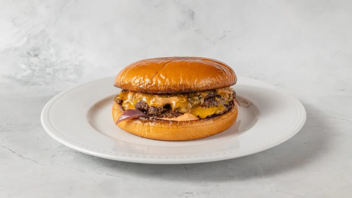 Double smashed beef burger