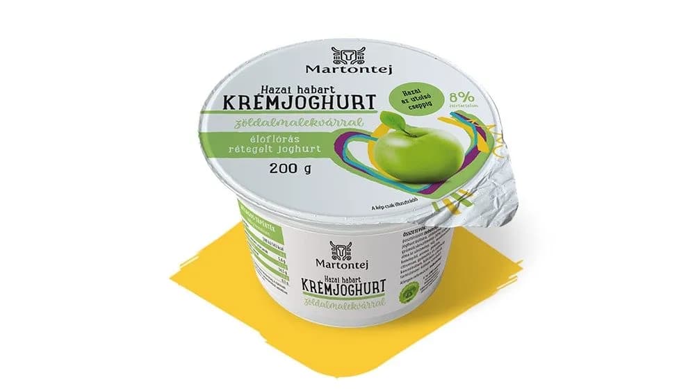 Ízesített krémjoghurt zöldalma