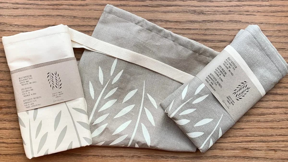 Kenyérzsák len, barna kicsi, 27 x 38 cm