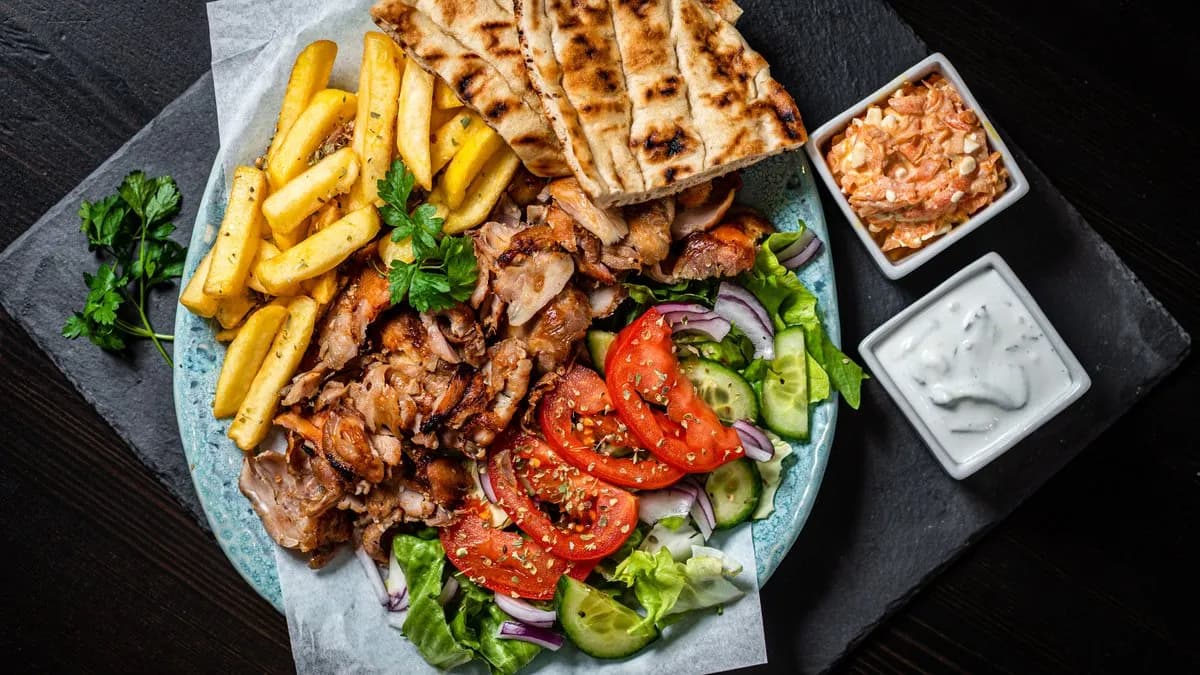 Görög gyros vega tál