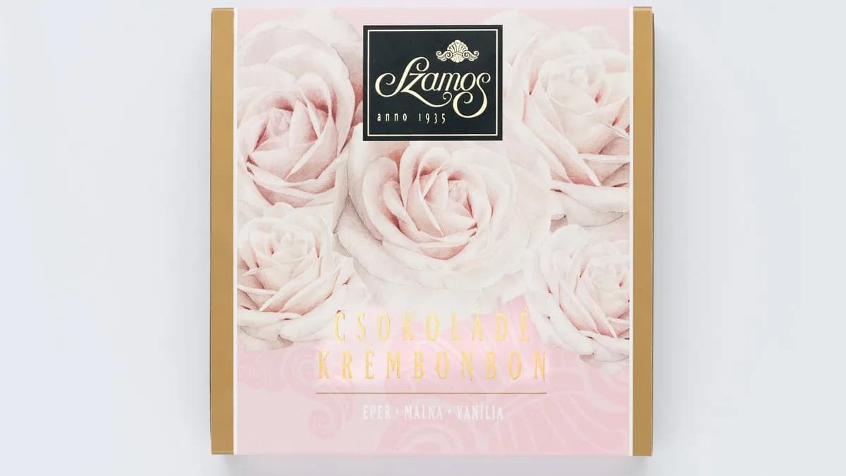 Csokoládé krémbonbon (rózsás) 62 gr