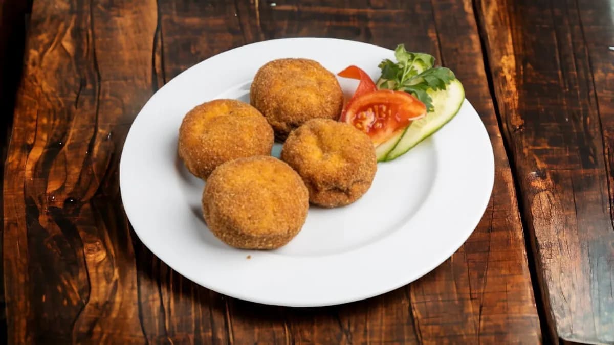 Rántott gombafejek rizzsel, tartármártással