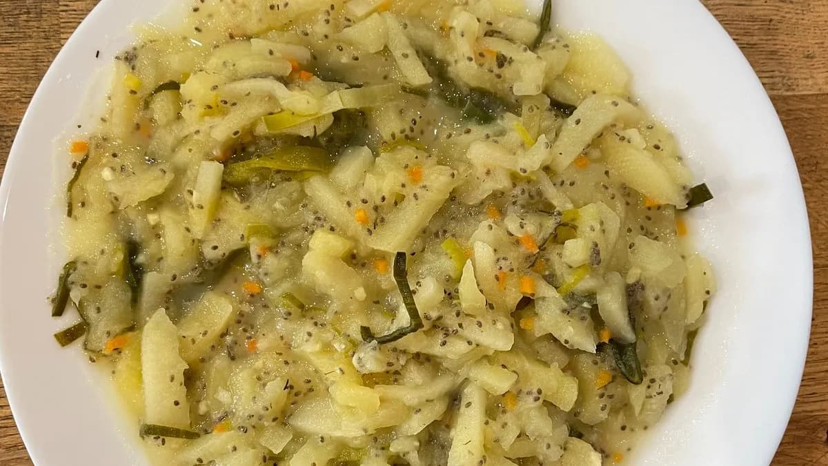 Kapros-Póréhagymás Tökfőzelék Chiával