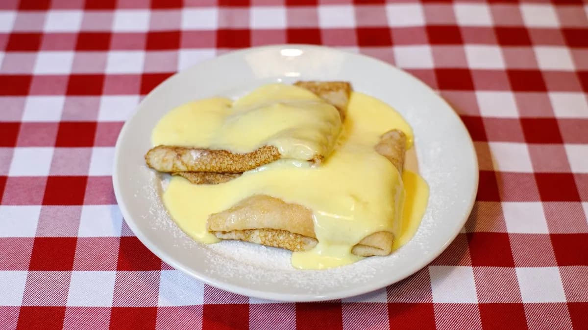 Túrós palacsinta vanília öntettel