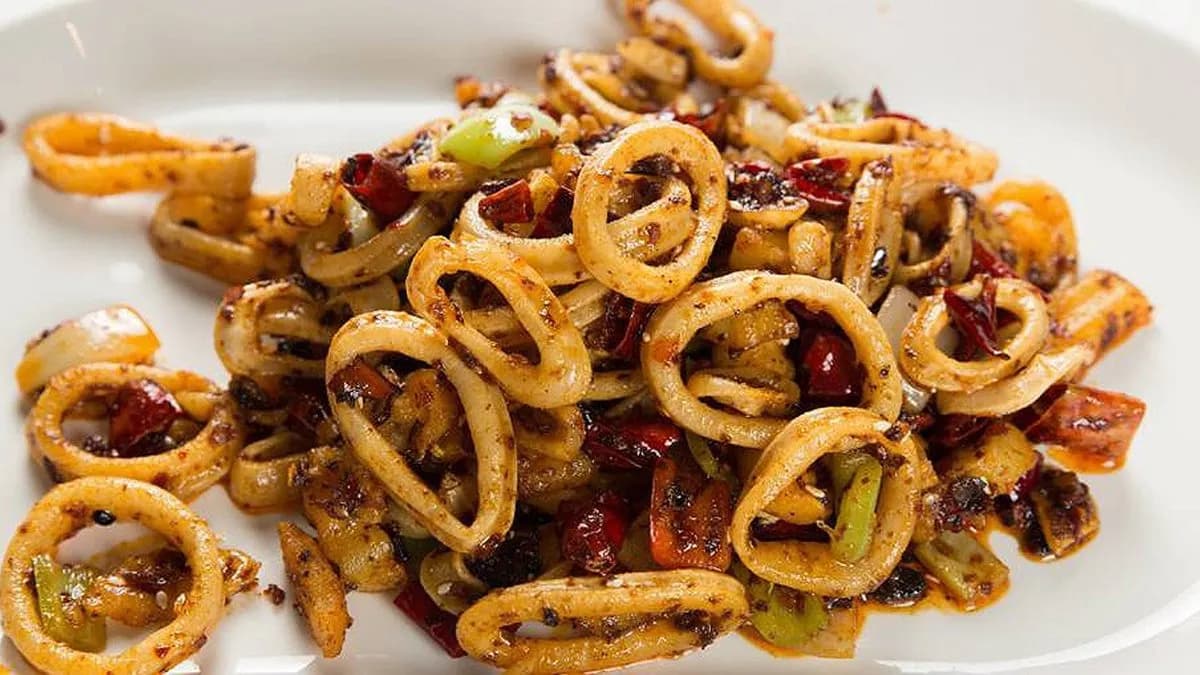 507.Rántott tintahal csípős chilivel/Deep fried squid with chili