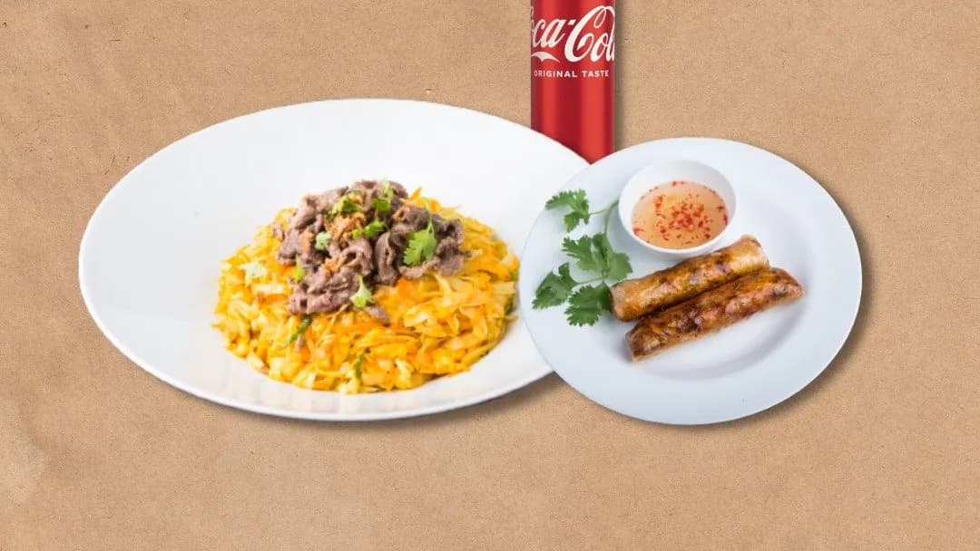 Sült tészta plusz tavaszi tekercs menü