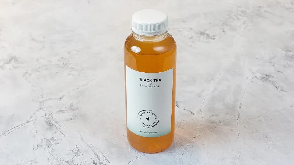 Házi jeges fekete tea mézzel és citrommal 0,4l