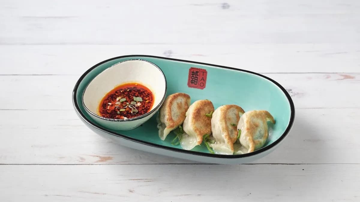 煎饺（四个），Fried dumplings (4pcs), sült dumpling 4db