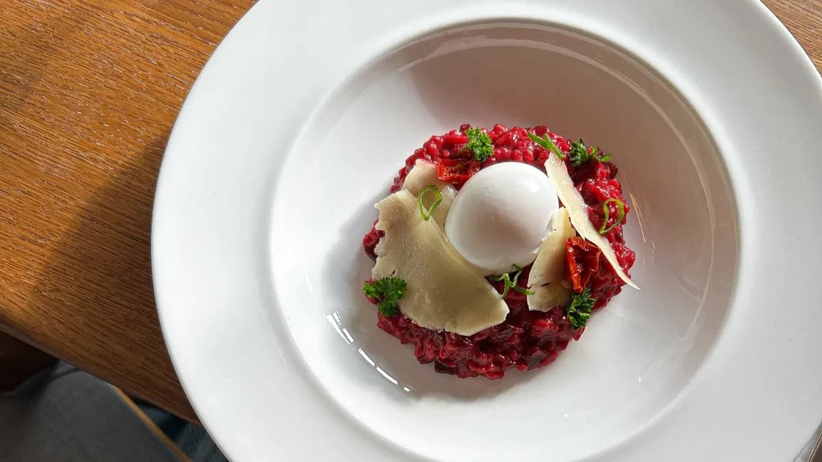 Céklás rizottó juhsajttal (V,G)