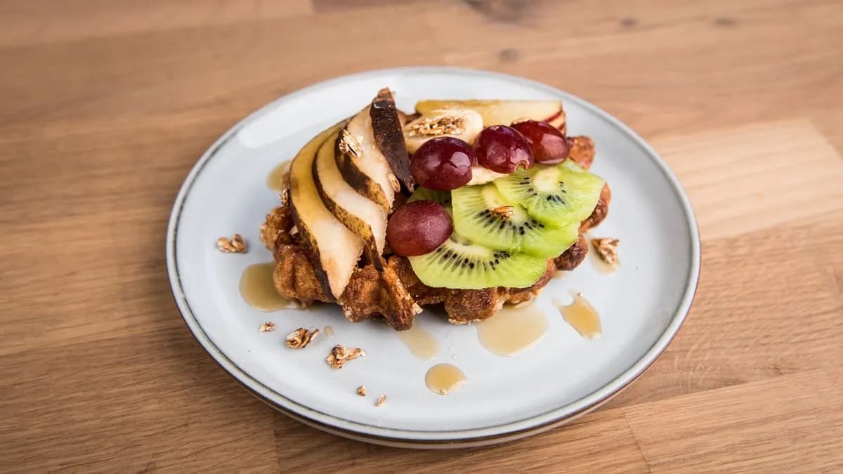 Juharszirupos, gyümölcsös gofri