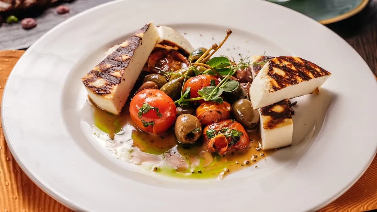 Grillezett kecskesajt friss kevert salátával