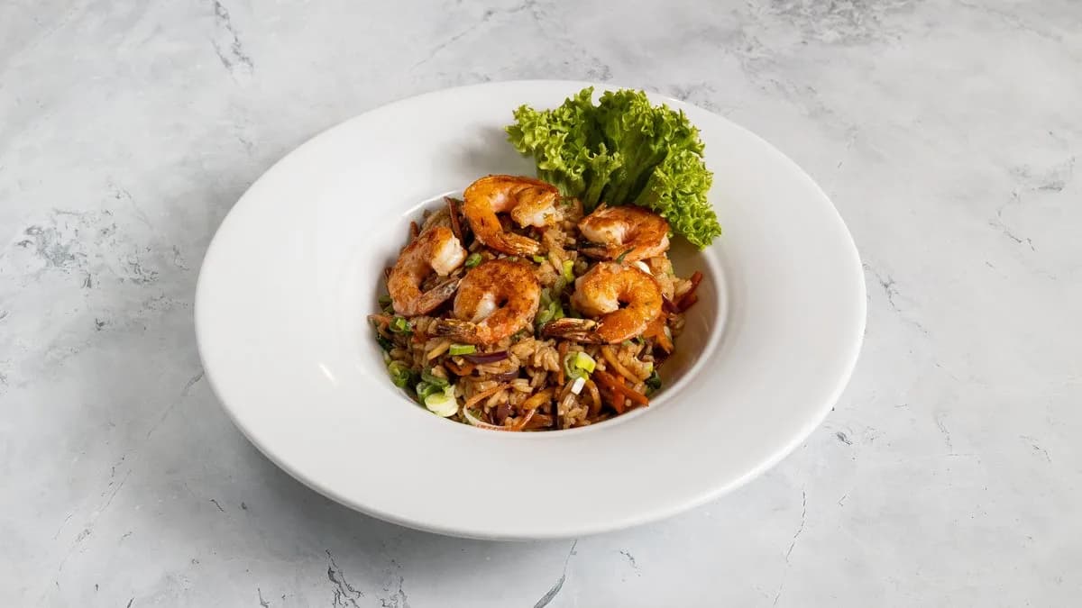 Teppanyaki rizs rákkal