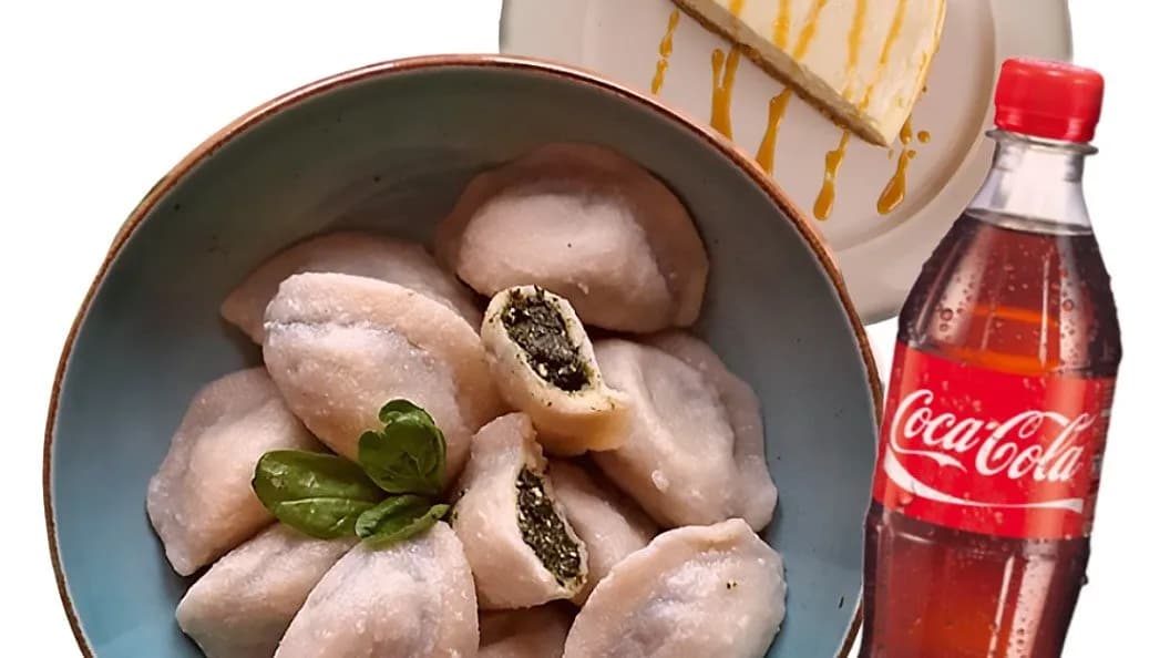 5 pierogów+ napój+ deser