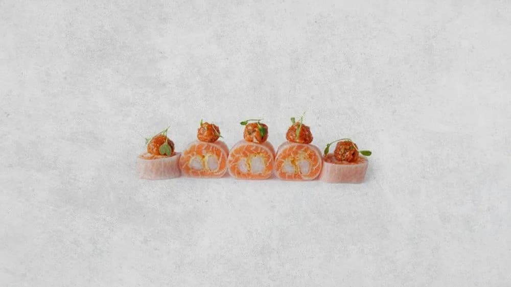 Ebi salmon sashimi roll