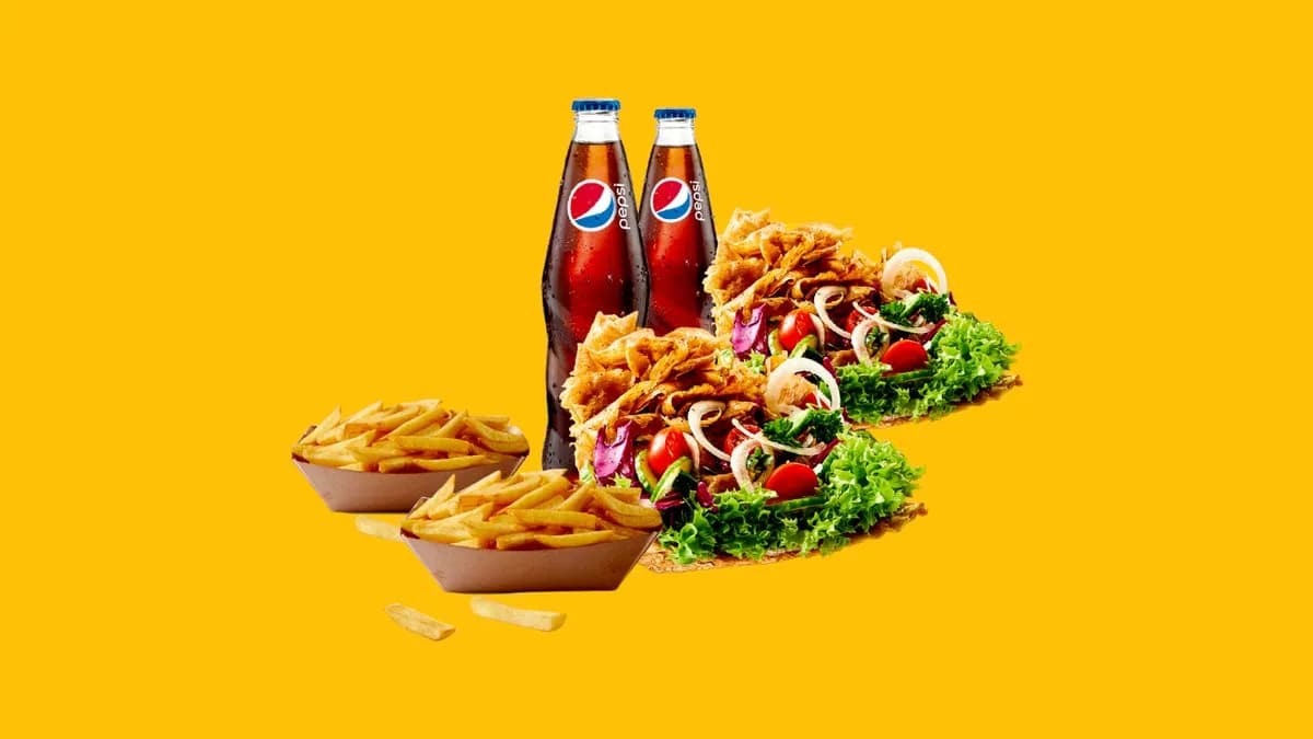 2x Bułka + napój + frytki