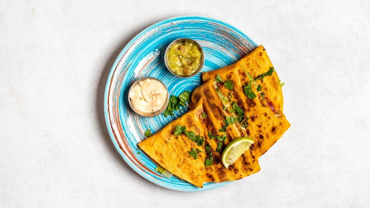 Quesadilla portobello asada vege