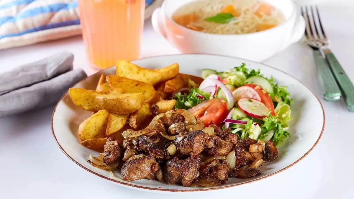 Zestaw Wątróbka z pieczarkami