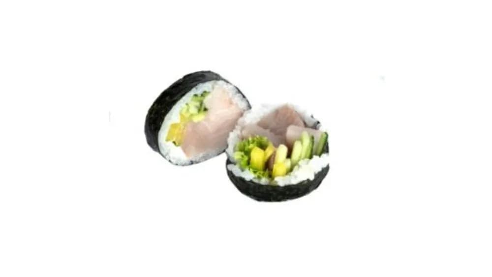 Futomaki z żółtą płetwą, serkiem Philadelphia i warzywami