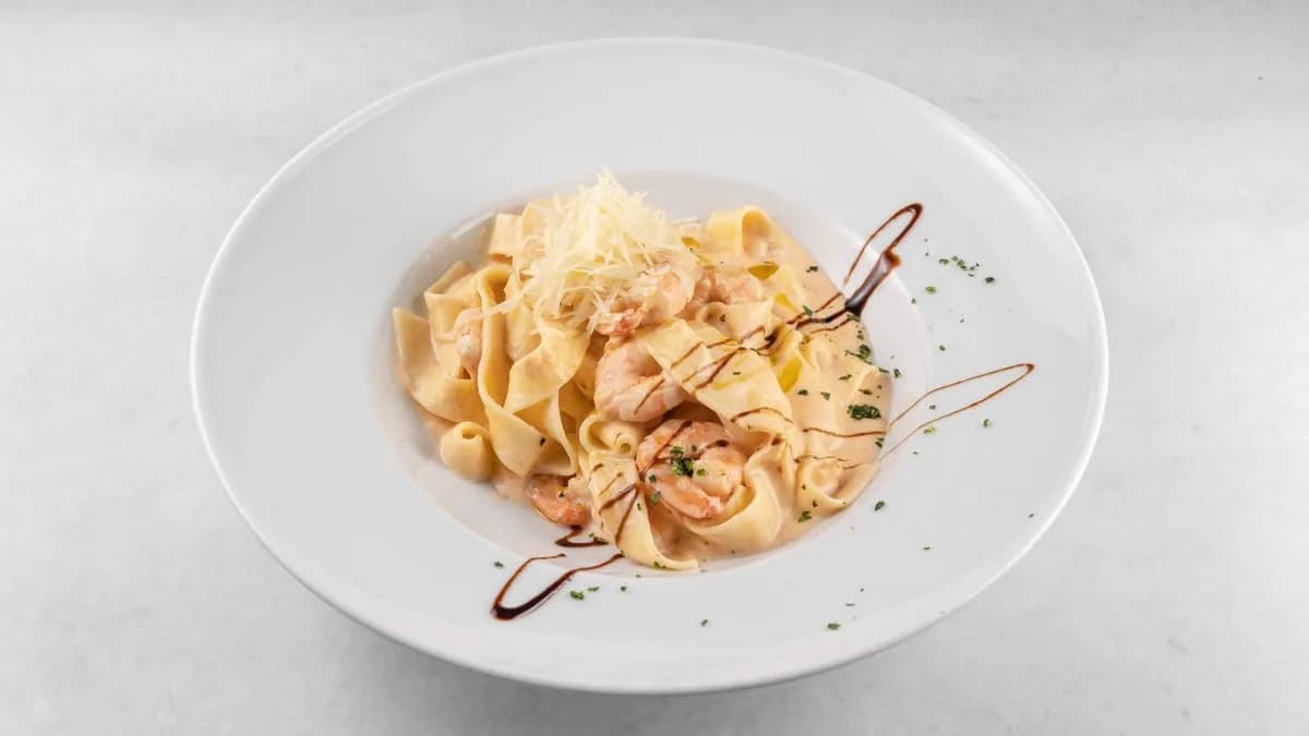 Tagliatelle z krewetkami