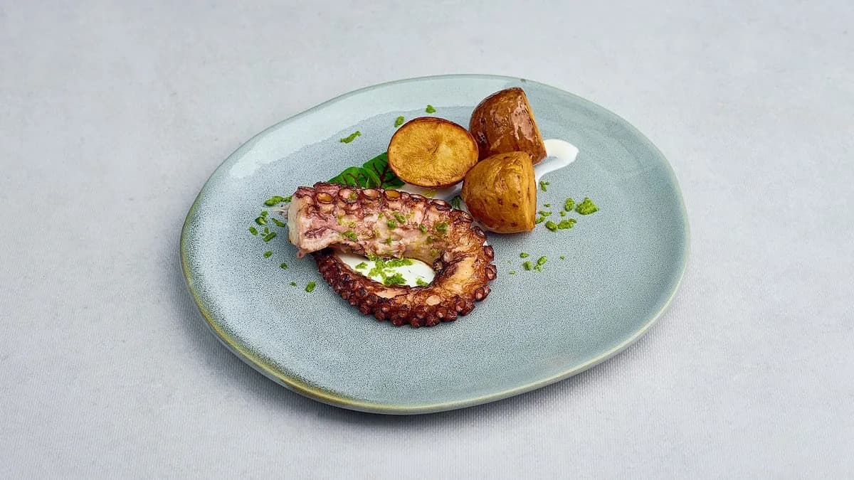 Ośmiornica podana na puree