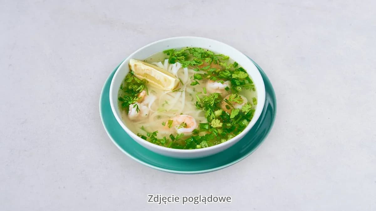 Pho w bulionie z krewetkami