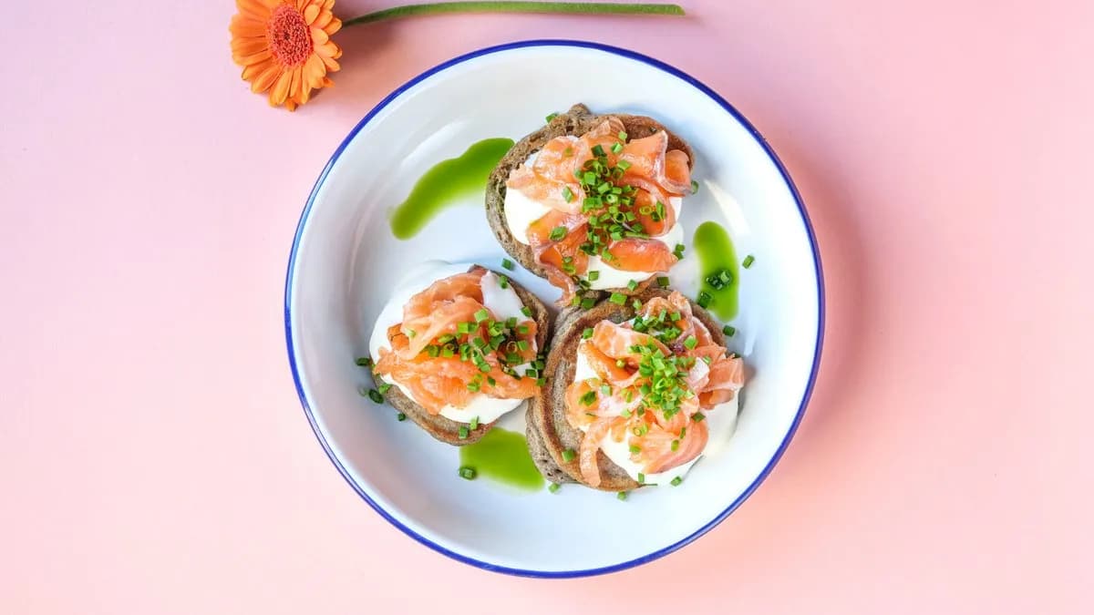 Bliny gryczane / łosoś